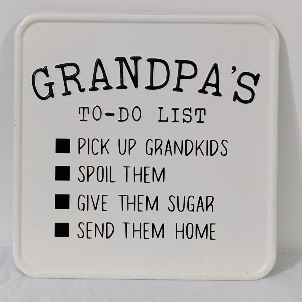 GRANDPA'S TO DO LIST METAL WALL DECOR SIGN (NEW)
